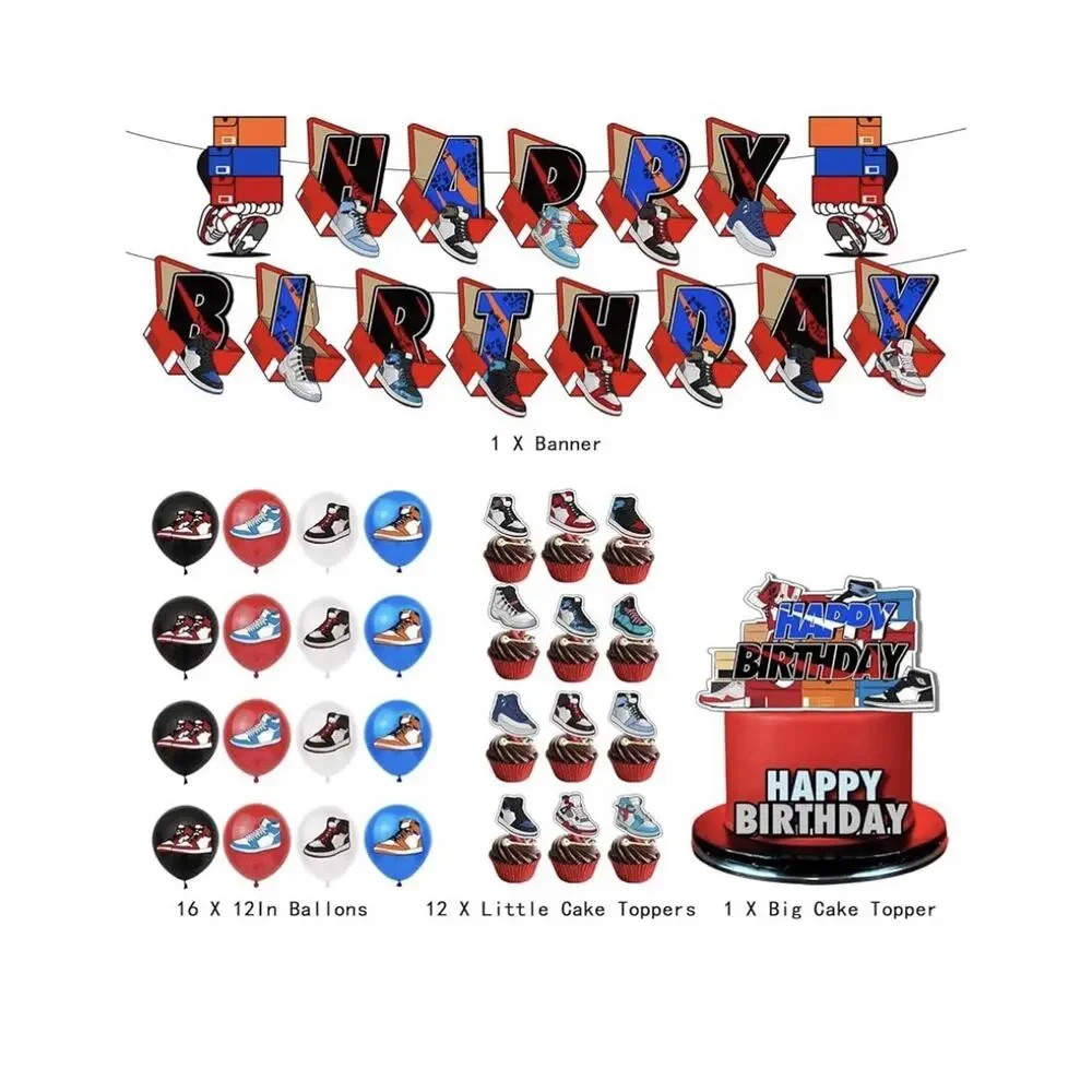 30 PCs Sneaker Birthday Party Decorations Sneaker Ball Themed Party Supplies